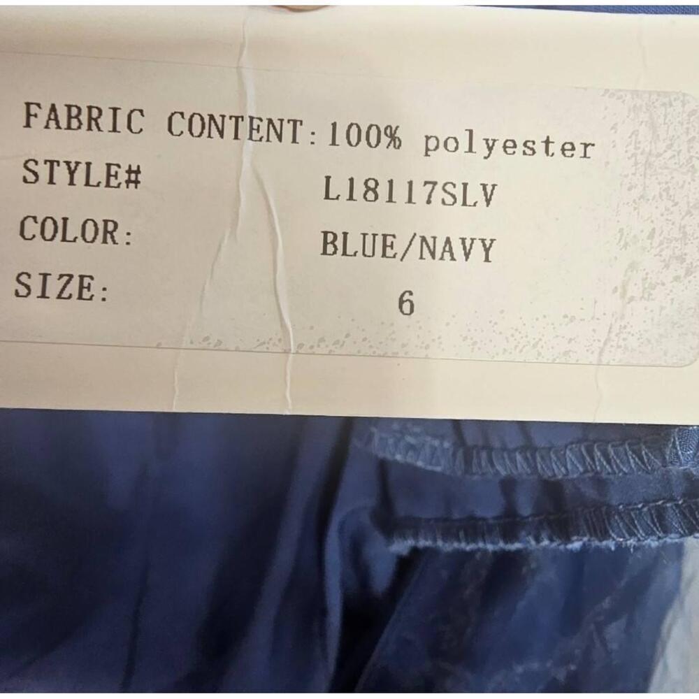 NWT Rene Ruiz Off-Shoulder Blue Organza Gown Twisted Hand Draped Pockets 6 - Picture 6 of 13